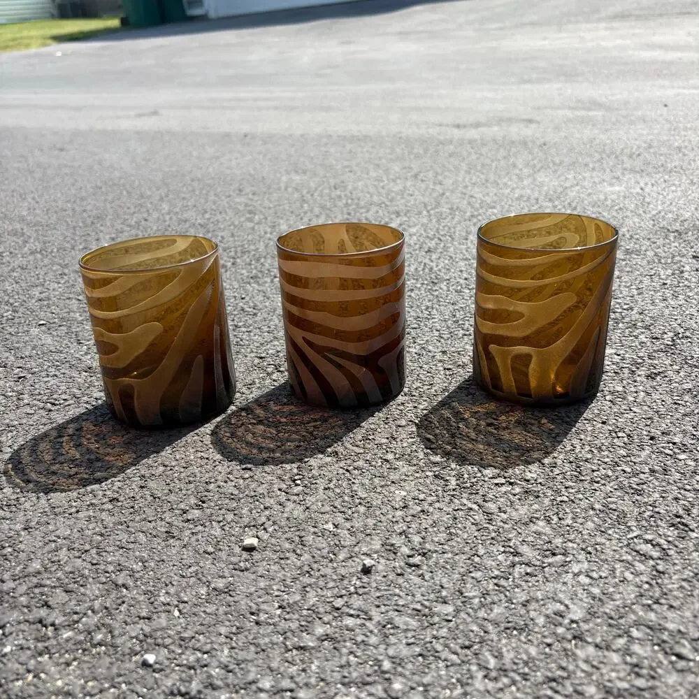 3 zebra print matte brown finish glasses